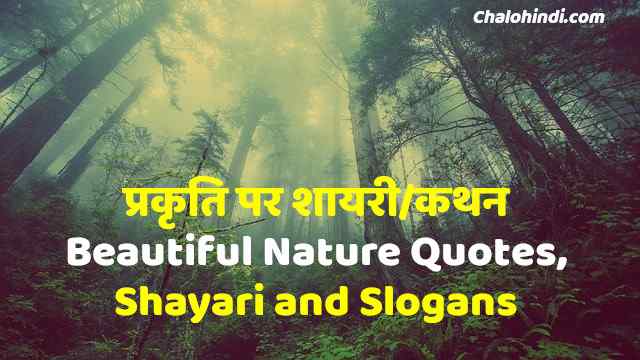 प्रकृति पर शायरी/कथन | Beautiful Nature Quotes in Hindi with Images